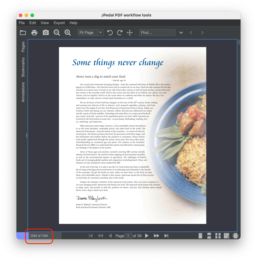 JPedal Viewer memory usage