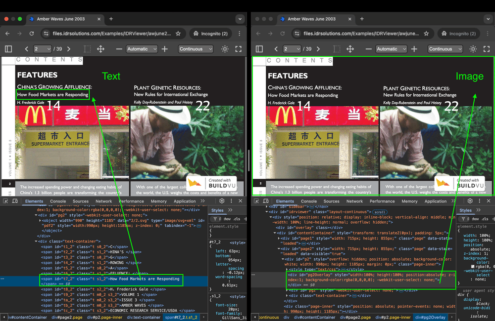 screenshot of how text and images are extracted in the html