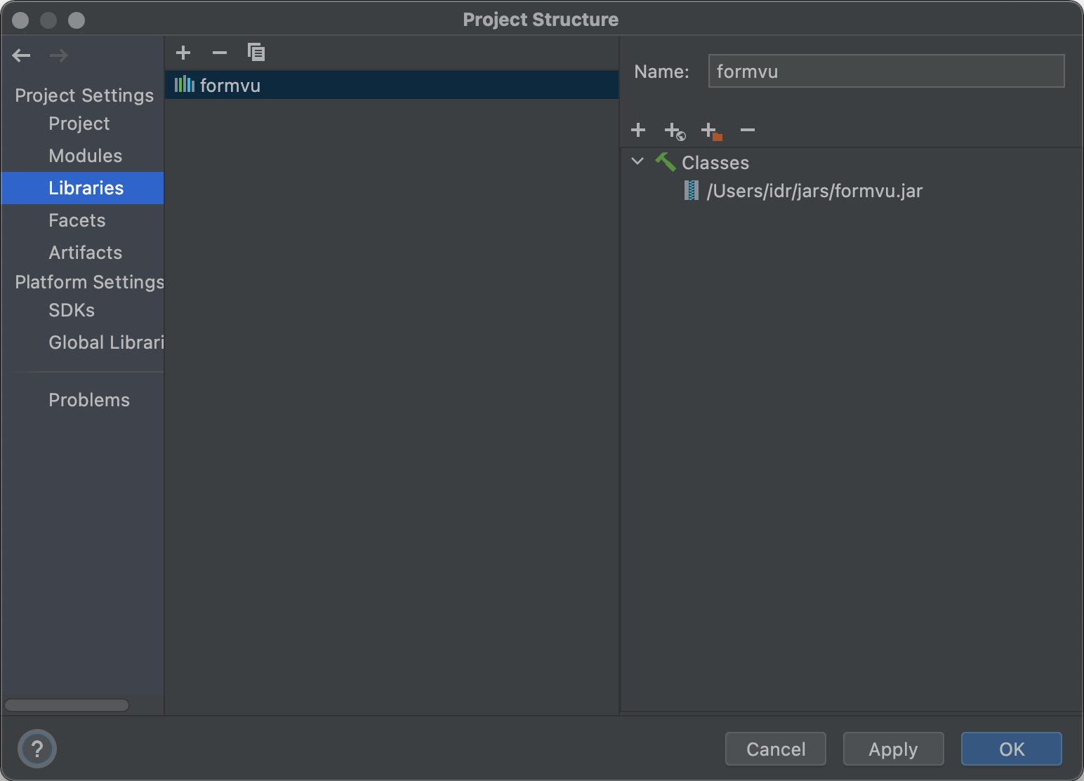 module settings window