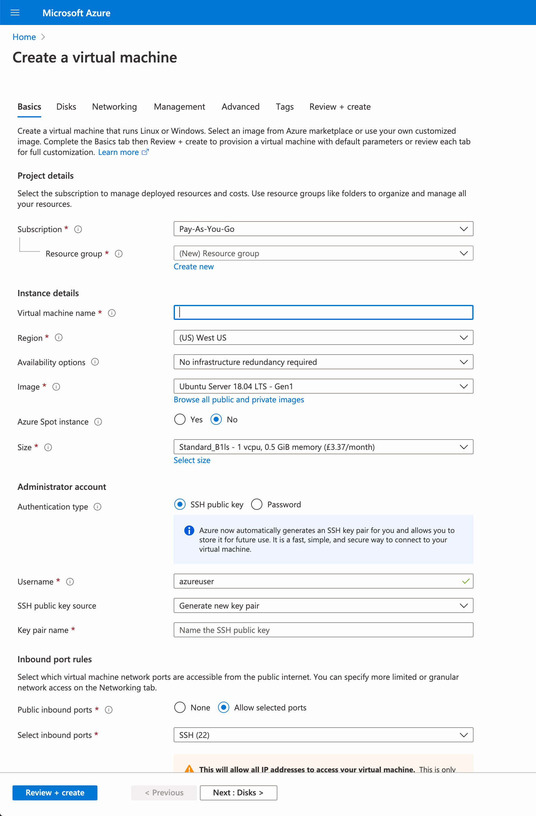 create virtual machine