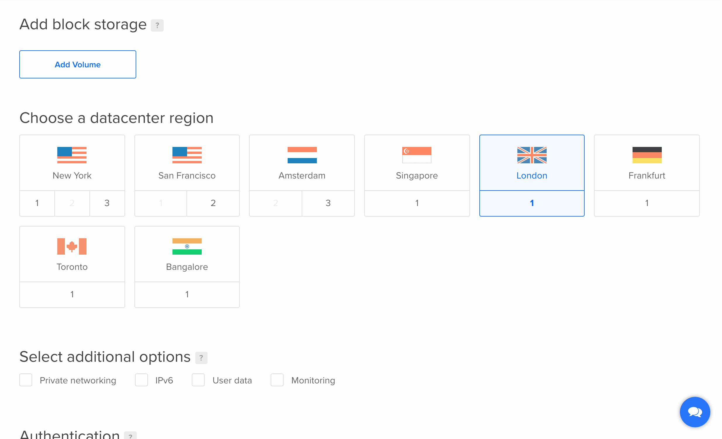 choose a datacenter region