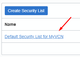 default list for VCN