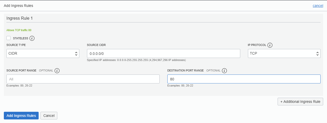 configure Ingress Rules