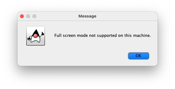 Fullscreen not supported popup
